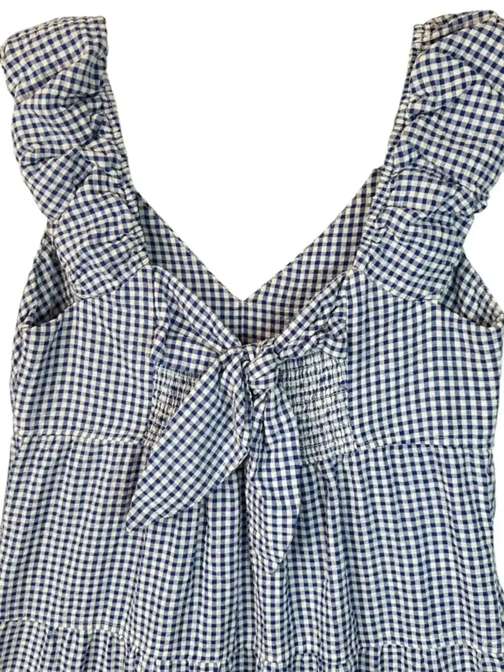 Old Navy Navy White Gingham Tiered Sundress Sleeveless Summer Dress Small